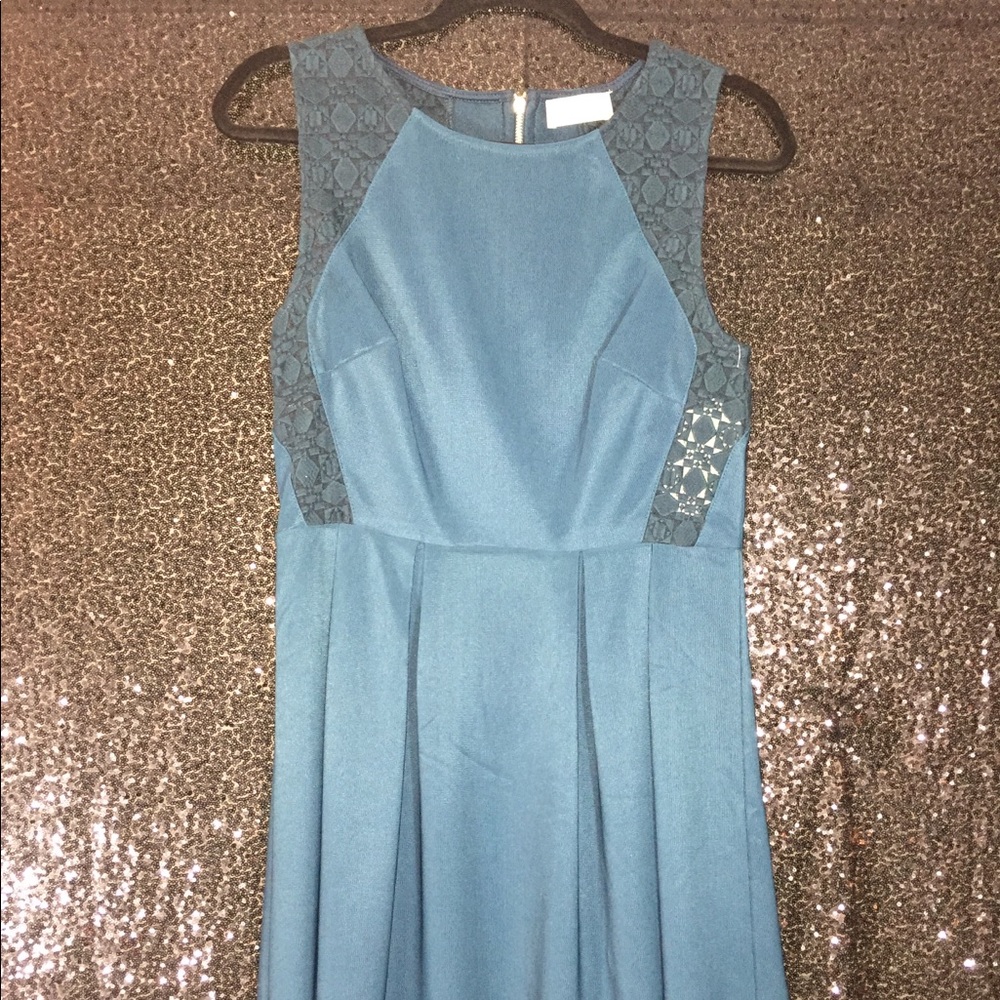 Teal lace dress
